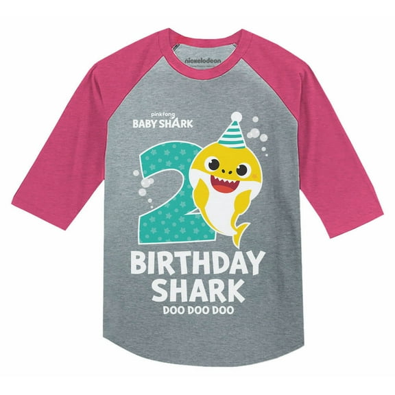 Baby Shark Shirt Gift for Kids Toddler 2nd 3rd 4th Birthday Girl Boy Outfit Pink 4T