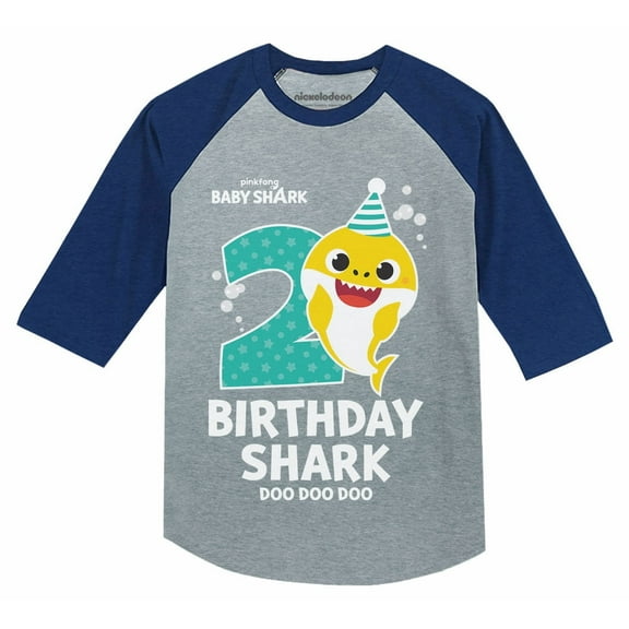 Baby Shark Shirt Gift for Kids Toddler 2nd Birthday Girl Boy Outfit Blue 4T