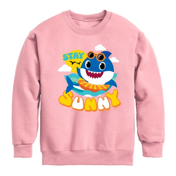 Baby Shark - Stay Sunny Boys' Graphic Long Sleeve Fleece Sweatshirt