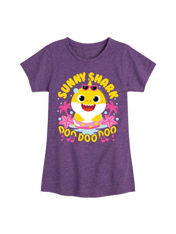 - Sunny Shark Doo Girls' Fitted Short Sleeve Graphic T-Shirt