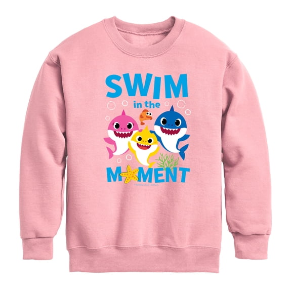 Baby Shark - Swim In The Moment - Youth Boys Crew Fleece Sweatshirt