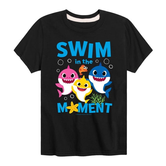 Baby Shark - Swim In The Moment - Youth Boys Short Sleeve Graphic T-Shirt