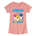 thumbnail image 1 of Baby Shark - Swim In The Moment Girls' Fitted Short Sleeve Graphic T-Shirt, 1 of 5