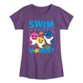 thumbnail image 1 of Baby Shark - Swim In The Moment Girls' Fitted Short Sleeve Graphic T-Shirt, 1 of 5