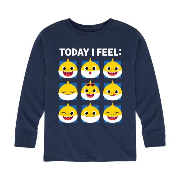Baby Shark - Today I Feel Grid - Toddler And Youth Long Sleeve Graphic T-Shirt