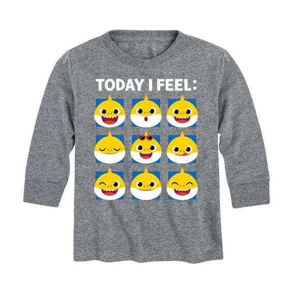 Baby Shark - Today I Feel Grid - Toddler And Youth Long Sleeve Graphic T-Shirt