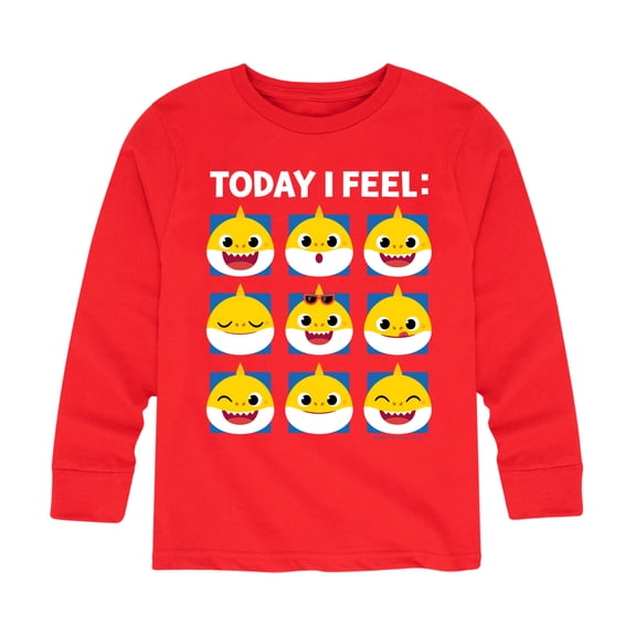 Baby Shark - Today I Feel Grid - Toddler And Youth Long Sleeve Graphic T-Shirt