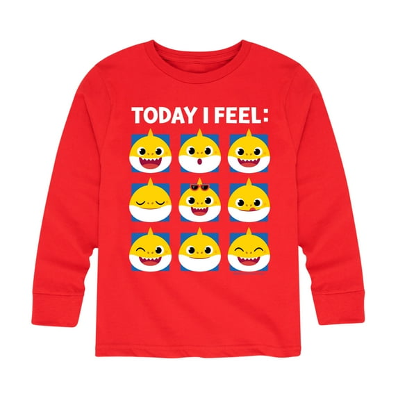 Baby Shark - Today I Feel Grid - Toddler And Youth Long Sleeve Graphic T-Shirt