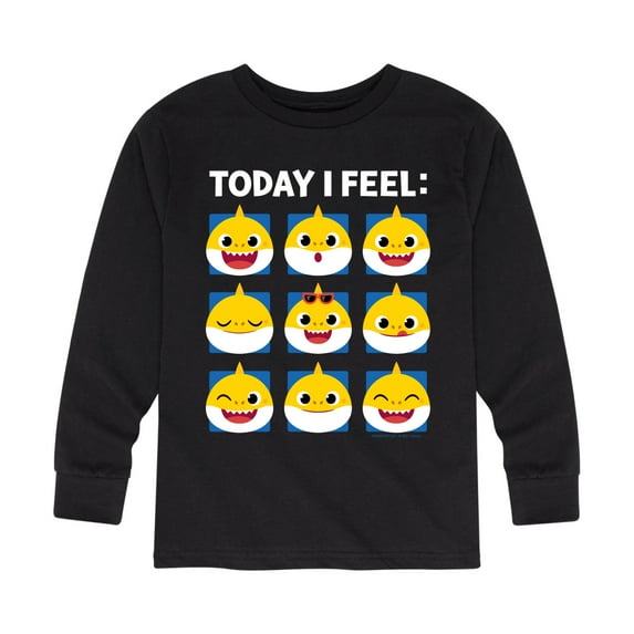 Baby Shark - Today I Feel Grid - Toddler And Youth Long Sleeve Graphic T-Shirt