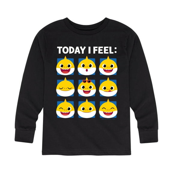 Baby Shark - Today I Feel Grid - Toddler And Youth Long Sleeve Graphic T-Shirt