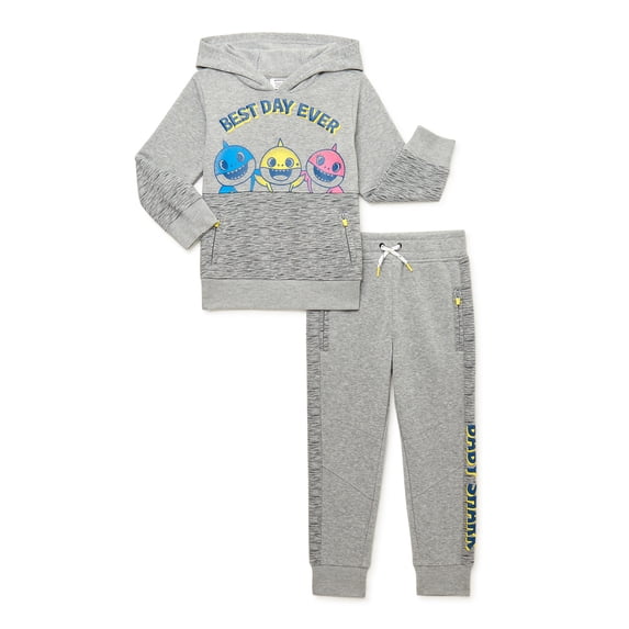 Baby Shark Toddler Boy Fleece Hoodie Outfit Set, Sizes 12M-5T