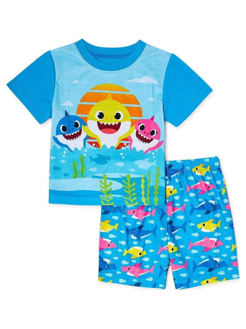 Baby Shark Toddler Boy Pajama Set, Short Sleeve Top and Shorts