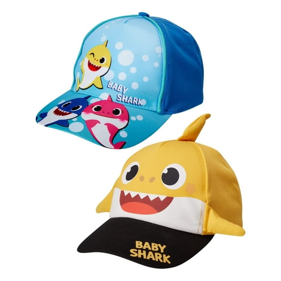 Baby Shark Toddler Boys' 2 Pack Adjustable Baseball Caps