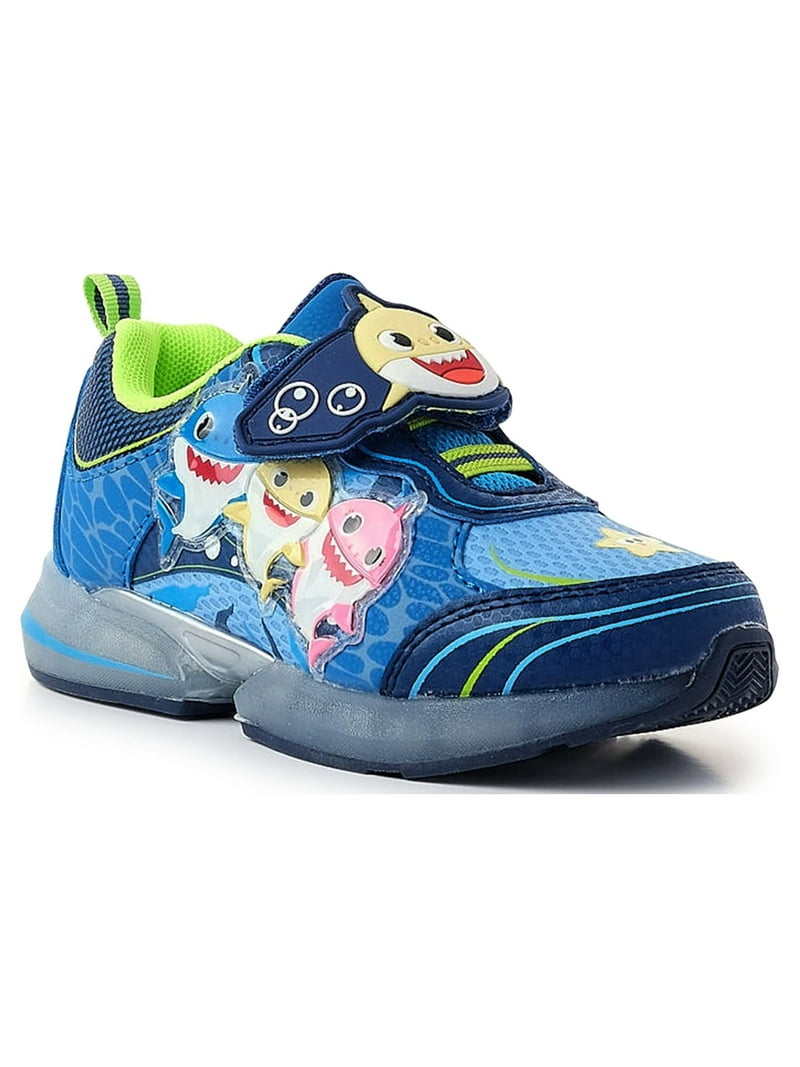 Baby Shark Toddler Boys Light Up Athletic Sneakers, Sizes 5-10