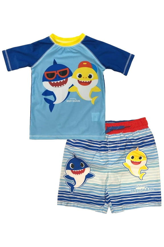 Toddler Boys' Rash Guard and Swim Trunks Set