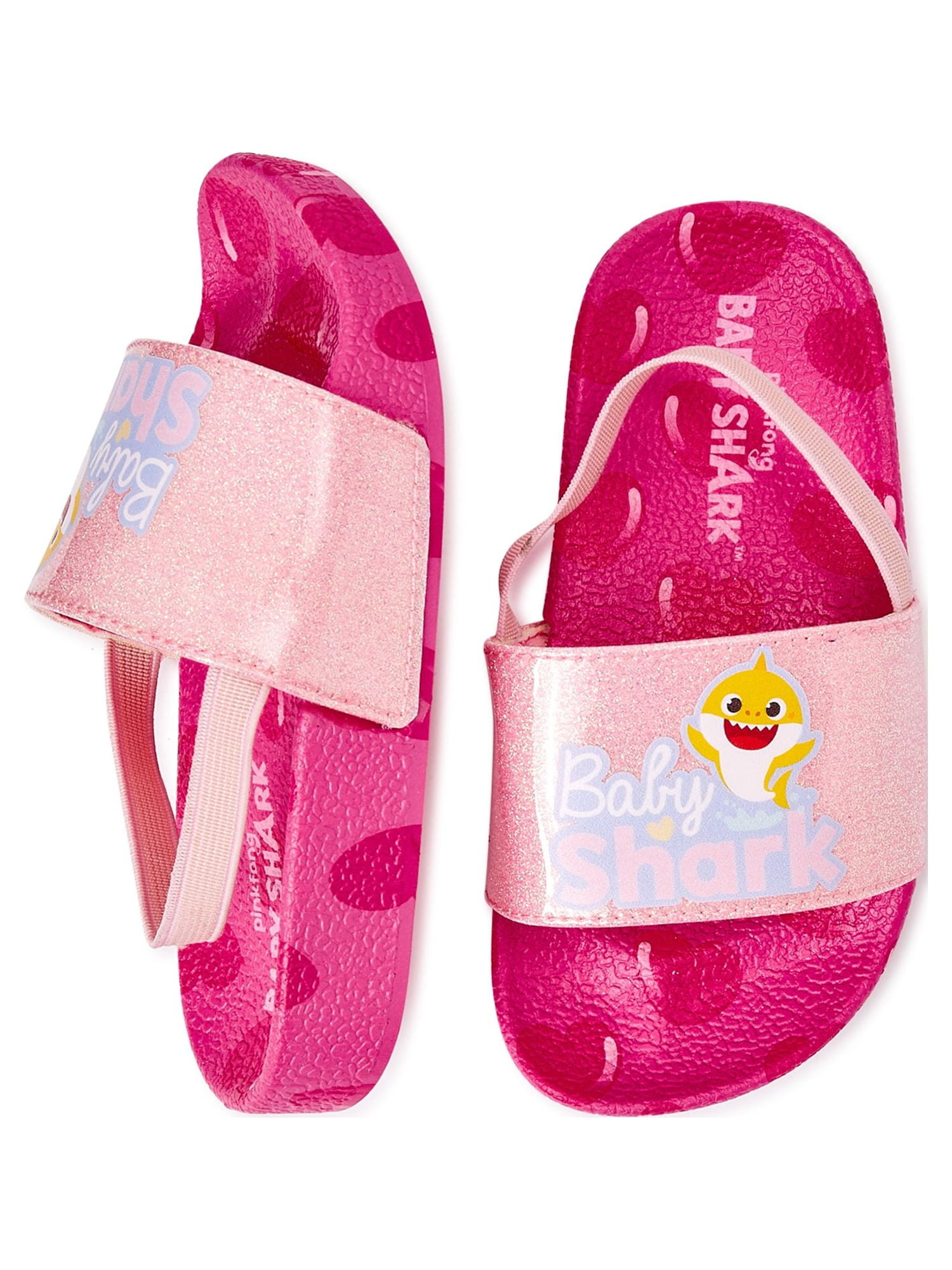 Baby Shark Toddler Girls’ Glitter Slide Sandals