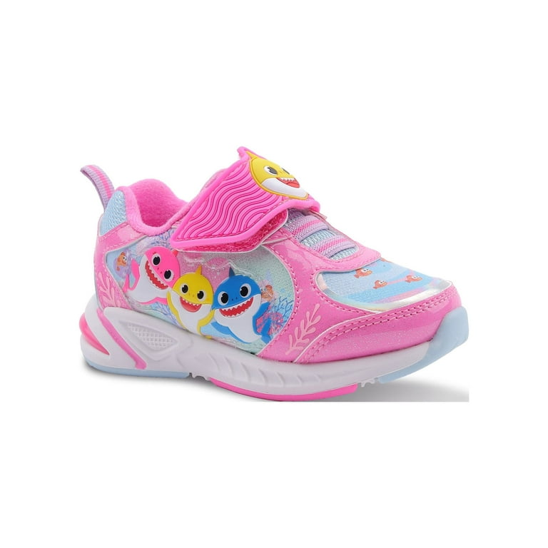 Baby Shark Toddler Girls Light Up Athletic Sneaker Sizes 7 12