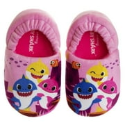 Baby Shark Toddler Girls Nylex Fabric House Slippers - Pink, 11-12