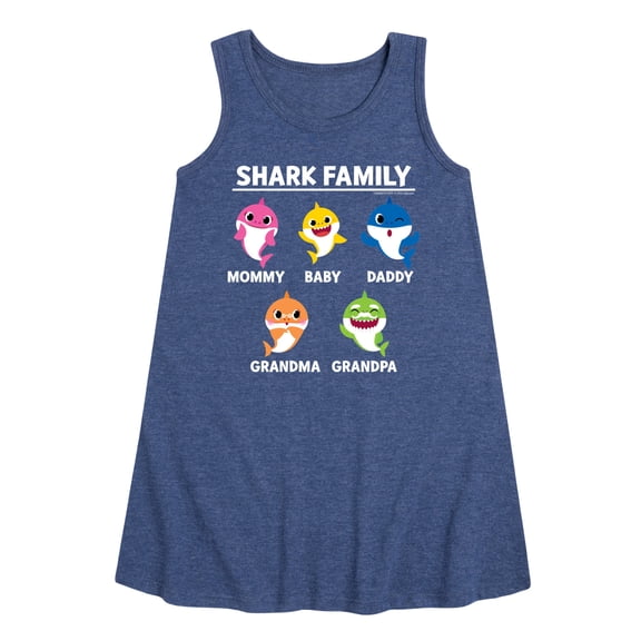 Baby Shark - Types Of Sharks - Toddler and Youth Girls A-line Dress