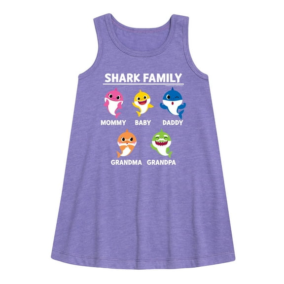 Baby Shark - Types Of Sharks - Toddler and Youth Girls A-line Dress