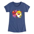 thumbnail image 1 of Baby Shark - Valentine Hearts Doo Doo Doo - Toddler Girls Fitted Short Sleeve T-Shirt, 1 of 5