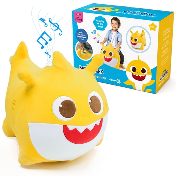 Baby Shark Ride on Bouncy Plush Toy - Official Pinkfong Musical Hopper - Birthday Gift for Toddlers Kids Boys and Girls Ages 2-5