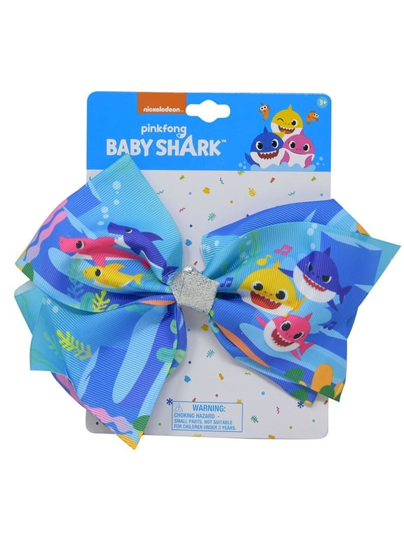 Pinkfong Nickelodeon Girls Glitter Bow Hairbow Kids Hair Accessory