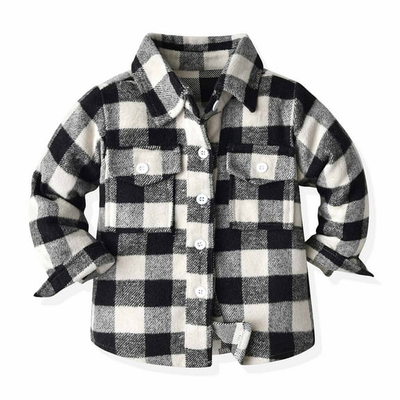 Baby Shirts for Boys Kids Plaid Button Down Long Sleeve Toddler Spring Color Blocks Shirt Blouse Tops Shacket