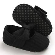 Baby Shoes 12-18 Months Toddler Kid Baby Girls Princess Cute Toddler Solid Color Bow-Knot Soft Sole Shoes Baby Slip On Shoes