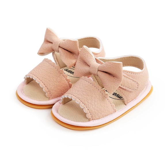 Baby Shoes 12-18 Months Toddler Kid Baby Summer Breathable Soft Bottom Casual Non-Slip Bowknot Sandals Baby Slip On Shoes