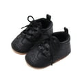 thumbnail image 1 of Baby Shoes Boys Girls Infant Sneakers Non-Slip Rubber Sole Toddler Crib First Walker Shoes Black 6-9 Months, 1 of 6