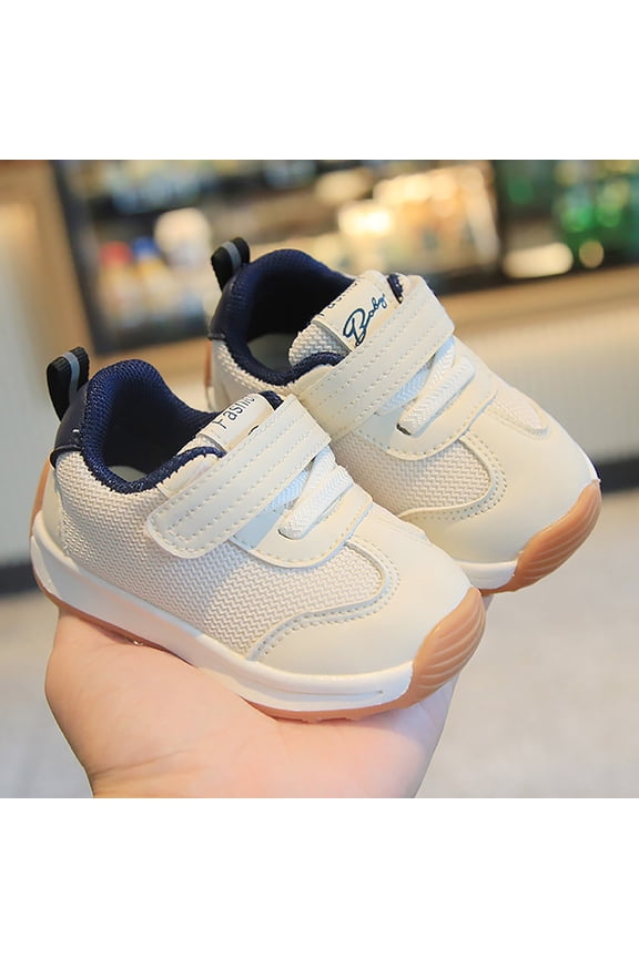 Baby Shoes Boys Girls Sneakers Non Slip Soft Rubber Sole Toddler Fashion Solid Color Crib Lightweight Walking Footwear Blue Size 8.5 Toddler