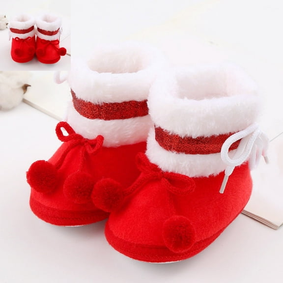 Baby Shoes Fashion Flat Warm Boots with Soft Sole for Toddler Comfortable Winter Footwear