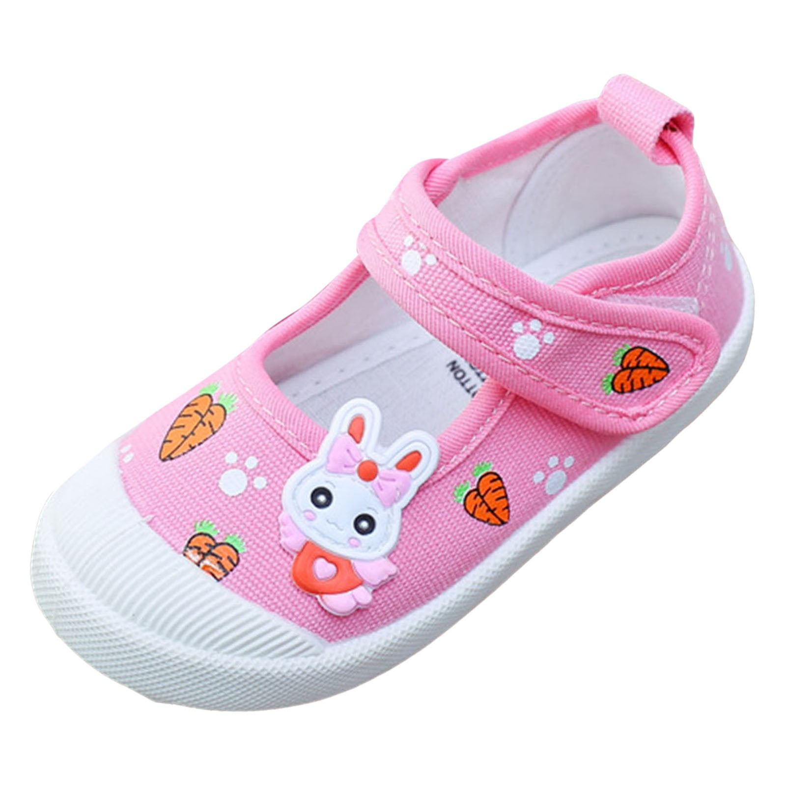 Baby Shoes Girl Formal Shoes Comfortable Soft Soled Flat Casual Shoes Cartoon Canvas Shoes Toddler Girl Sneakers,Size 12 Months-18 Months