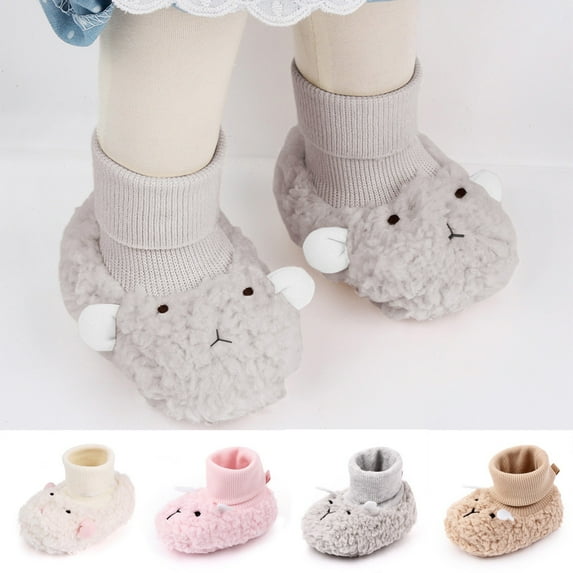 Baby Shoes Girls Boys First Walking Shoes Little Lamb Sneakers Crib Shoes Lightweight Non- Shoes Khaki 12 M-18 M