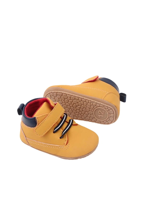Baby Shoes,High Top Autumn Boots For Baby First Walking On Shoes 0 to 18 Months Comfortable Soft Sole Crib Toddler Footwear,Toddler Boy Shoes,Yellow,0-6 Years