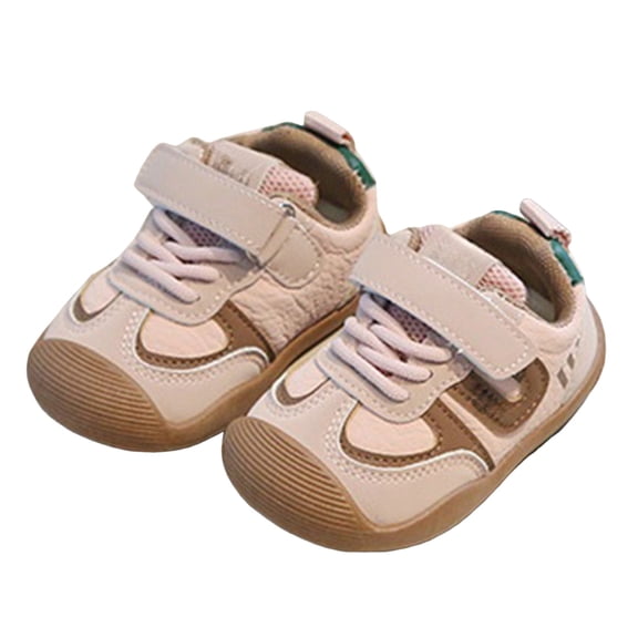 Baby Shoes Infant Toddler Boys Girls Walking Shoes Fashion Color Block Lightweight Sneakers with Hook and Loop Nonslip Soft Sole Flat Athletic Shoes Pink 5 Infant