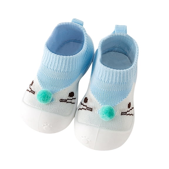 Baby Shoes Mesh Cartoon Mesh Soft Bottom Breathable On Sport Socks Shoes Girls On Shoes Blue 18 Months-24 Months