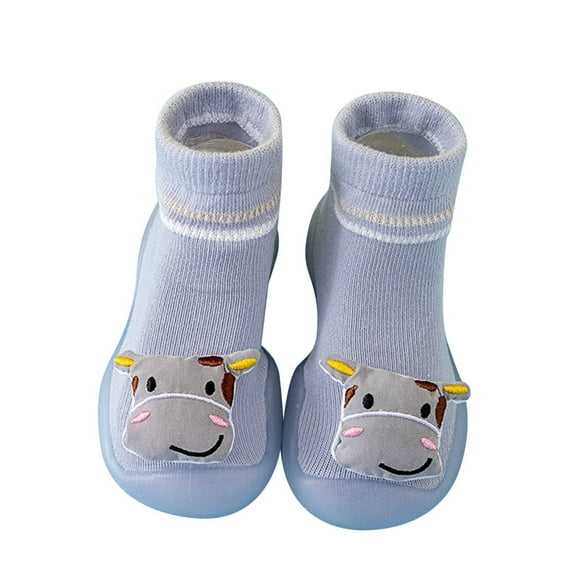 Baby Shoes Size 18-19 For 3 Months-6 Months Cute Animal Cartoon Socks Floor Kids Sneakers Blue