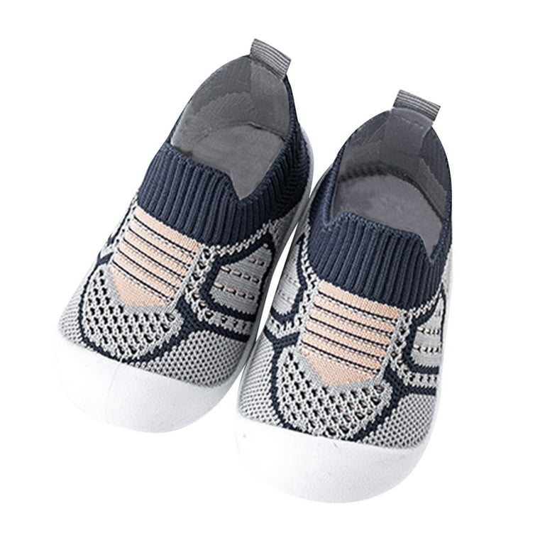 Baby Shoes Size 22 For 12 Months 18 Months Boys First Walkers Breathable Soft Antislip Wearproof Crib Prewalker Toddler Sneakers Blue