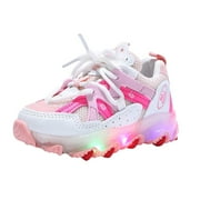 Baby Shoes Size 27 For 4.5 Years-5 Years Children Boys Bling Led Light Luminous Sport Kids Sneakers Pink