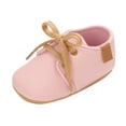 thumbnail image 1 of Baby Shoes,Sneakers Spring And Autumn Children Comfortable Non Lightweight Lace Up Toddler Shoes in Solid Color Style,Baby Girl Shoes,Pink,12-18 Months, 1 of 9