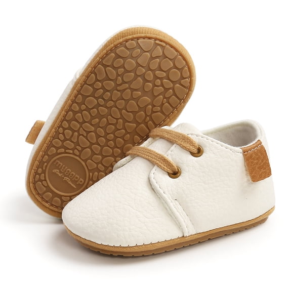 Baby Shoes Toddler First Walkers Shoes TPR-Sole for Baby Boys Girls Unisex Anti-Skid Shoes Lace-up Shoes for Babies