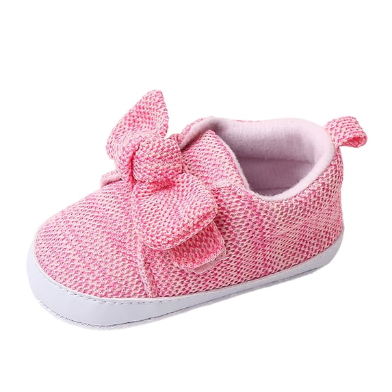Baby Shoes Walking Single Shoes Bowknot First Walkers Shoes Soft Bottom Breathable Princess Shoes Toddler Boy Sneakers,Size 6 Months-12 Months