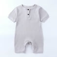 thumbnail image 1 of Baby Short Sleeve Bodysuit, Spring and Summer Toddler Kids Baby Girls Boys Solid Short Sleeved Fashion Rompers Dark Gray 18-24 Months, 1 of 7
