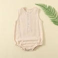 thumbnail image 1 of Baby Short Sleeve Romper with Round Neck - Cute Solid Color Summer Jumpsuit for Toddlers, 1 of 7