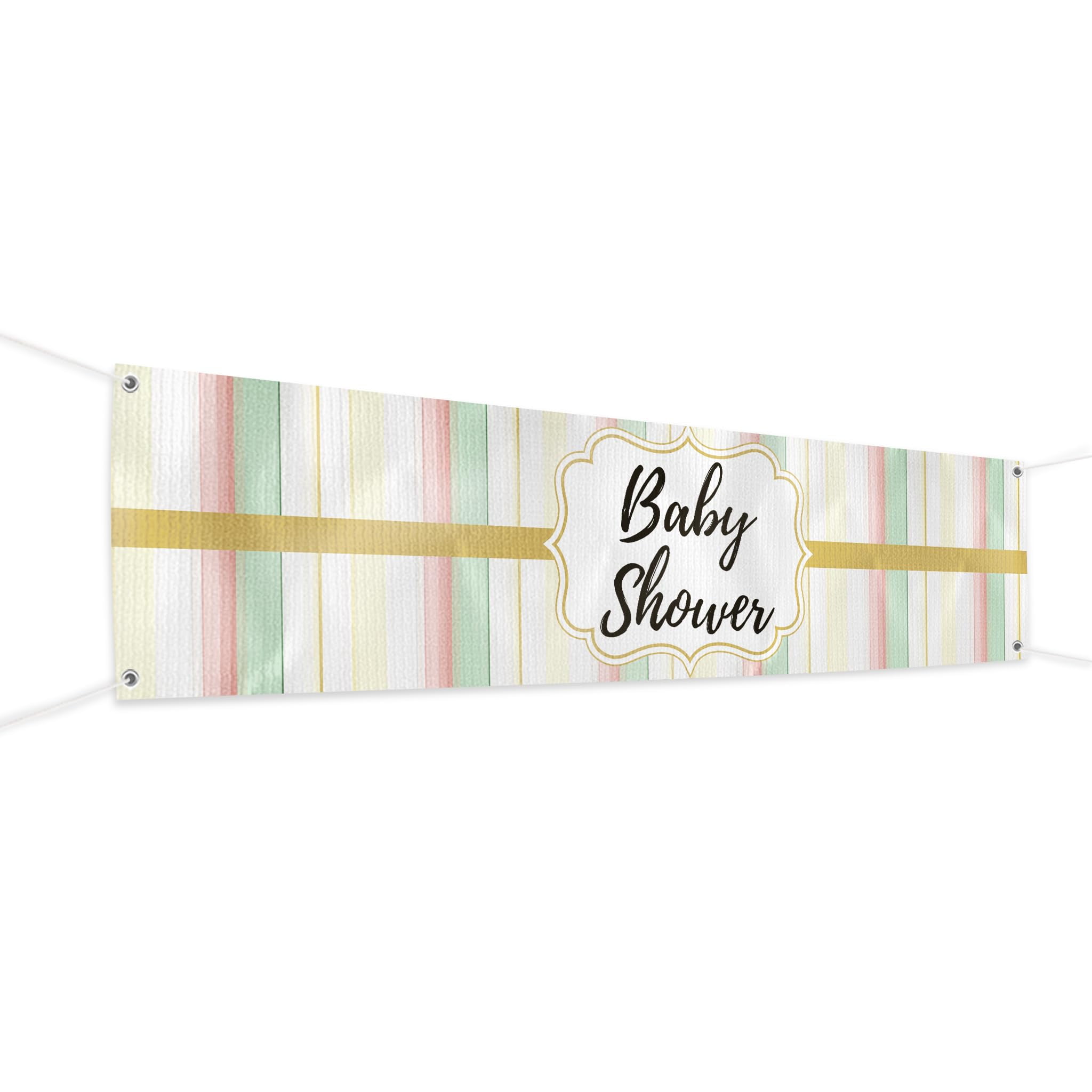 Baby Shower Banner Sign For Outdoor-Indoor Use 4x1 Ft Large Custom Banner and Signs with Hanging Rope Baby Shower Backdrop for Party Decor Oxford Cloth Sublimation Banner for Easy Hang