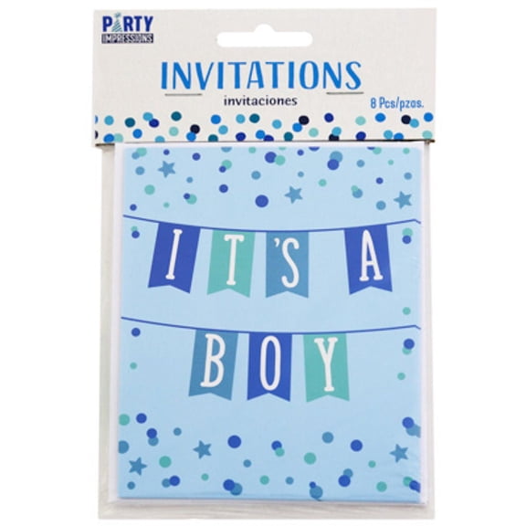 Baby Shower Blue 'It's a Boy' Invitation Postcards W/ Envelopes (8ct)