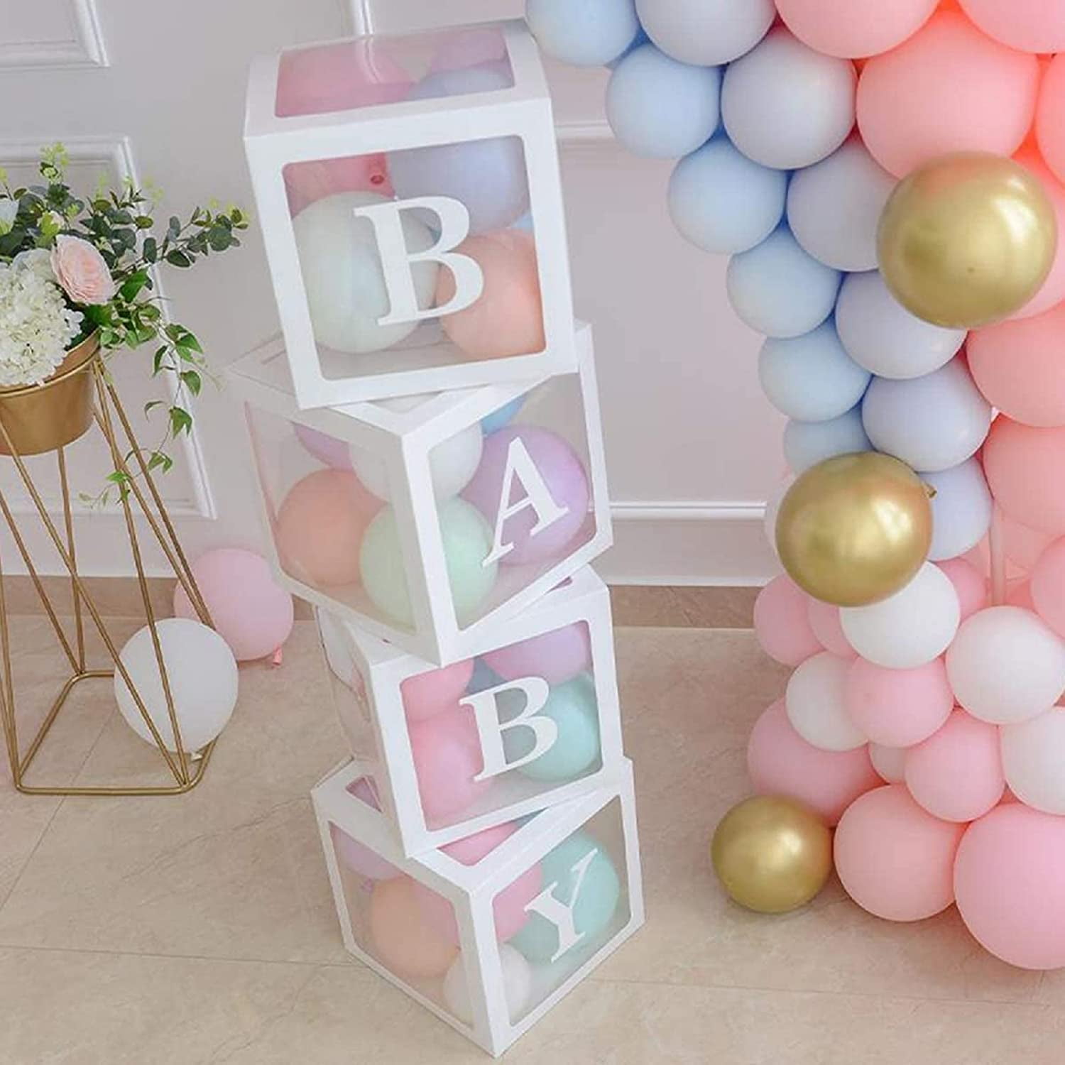 Baby Nursery Blocks, Abc Blocks Shower Decorations Wood Neutral