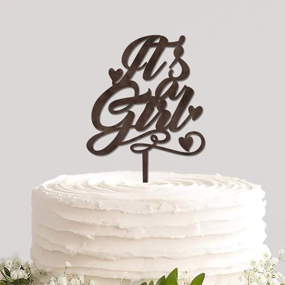 Baby Shower Cake Topper It's A Girl Double Sided Rustic Wood Pastries Cake Insert Topper for Baby Baptism New Baby Boys And Girls Gender Reveal Party Cake Keepsakes Baby Birthday Theme Party Decor